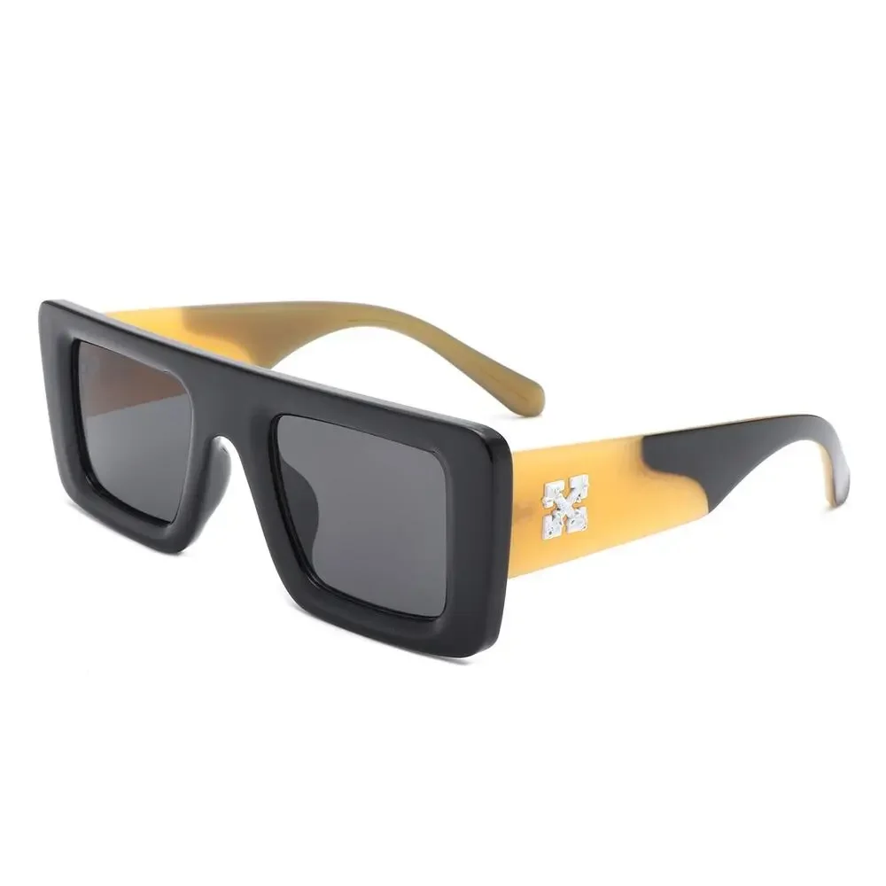 Luxury Black & Gray Square Sunglasses Unisex Classy Exotic